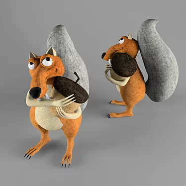 Fluffy Squirrel Toy 3D model image 1 