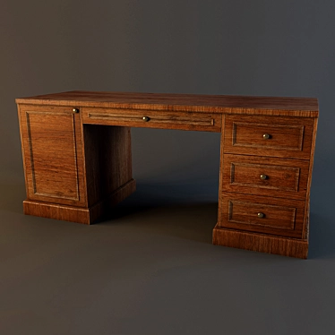 Modern Wooden Table 3D model image 1 