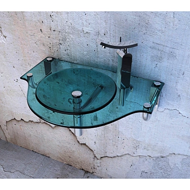 eGlass Wash Basin: Modern Style and Durability 3D model image 1 