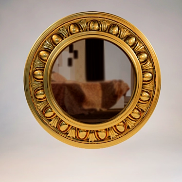 Gilded Round Mirror 3D model image 1 