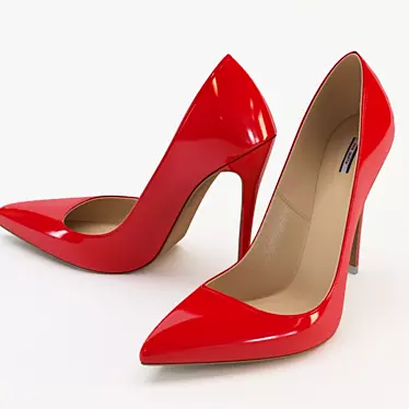 Handcrafted Red Women's Shoes by IREN VARTIK 3D model image 1 