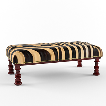 Classic Zebra Print Ottoman 3D model image 1 