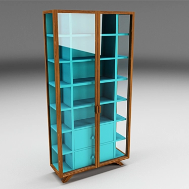 Vitrina Glass Cabinet: Elegant & Tall 3D model image 1 