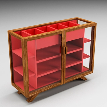 Hierve Vitrina Glass Cabinet - 1200x400x900h 3D model image 1 