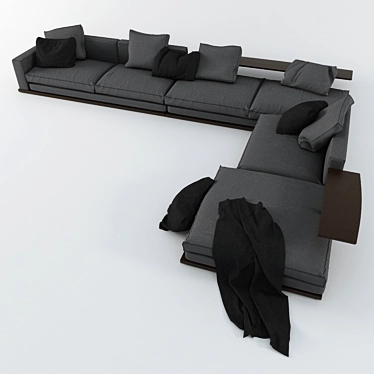 Elegant Contemporary Sofa 3D model image 1 