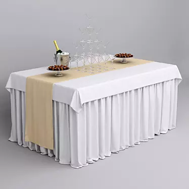 Elegant Buffet Table 3D model image 1 