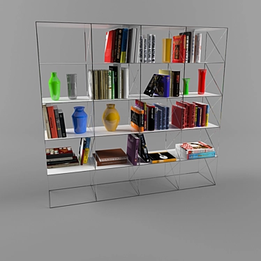 Minimalist Bookshelf 3D model image 1 