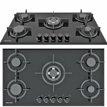 Gunter & Hauer Gas Cooktop S9B - Sleek and Reliable 3D model image 1 