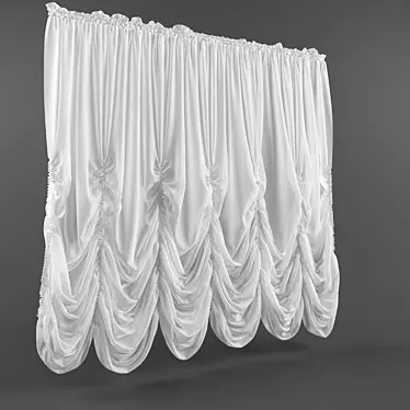 Elegant French Curtains 3D model image 1 