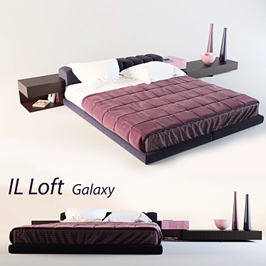 Sleek Il Loft Galaxy Bed 3D model image 1 