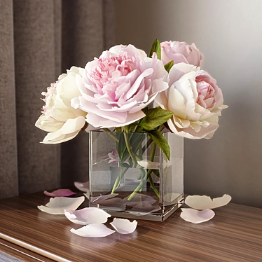 Title: Exquisite Peonies Bouquet 3D model image 1 