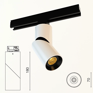 Centrsvet T 180 TR - Rotatable Track Light 3D model image 1 