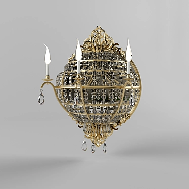 Golden Elegance Mirror Sconce 3D model image 1 