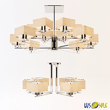 Modern Metal Pendant Chandelier 3D model image 1 