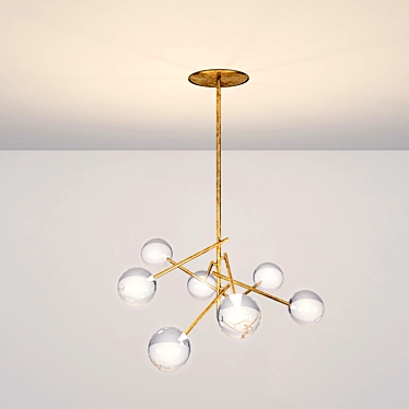 Elegant Halogen Chandelier 3D model image 1 