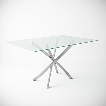 Sleek Glass Dining Table 3D model image 1 