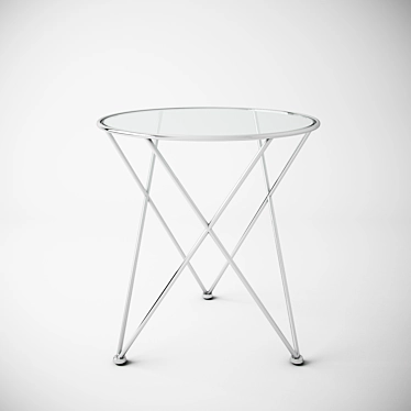 Elegant Glass Top Corner Table 3D model image 1 