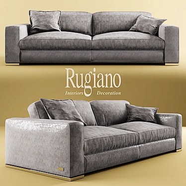 Luxury Textured Sofa 3D model image 1 