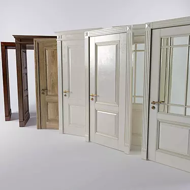 Elegant Multi-Panel Door 3D model image 1 