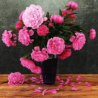 Silk Peonies: Vray-Rendered 3D Flowers 3D model image 1 