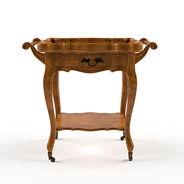 Elegant Louise Oak Serving Table 3D model image 1 