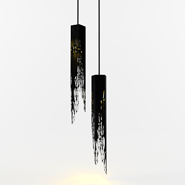 Sleek Metal Pendant Light 3D model image 1 