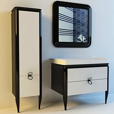 Ticino Bathroom Furniture Set 3D model image 1 