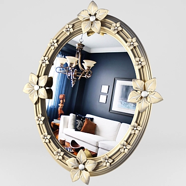 Reflective Rose - Perfect Living Room Mirror 3D model image 1 