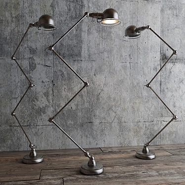 Vintage Scissor Task Floor Lamp 3D model image 1 