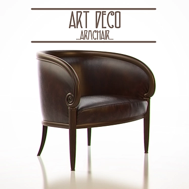Elegant Art Deco Armchair 3D model image 1 