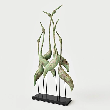 Elegant Norfolk Bird Sculpture 3D model image 1 