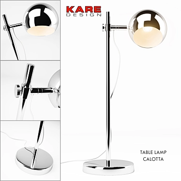 Sleek Chrome Retro Desk Lamp 3D model image 1 