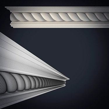 Elegant Gypsum Cornice 3D model image 1 