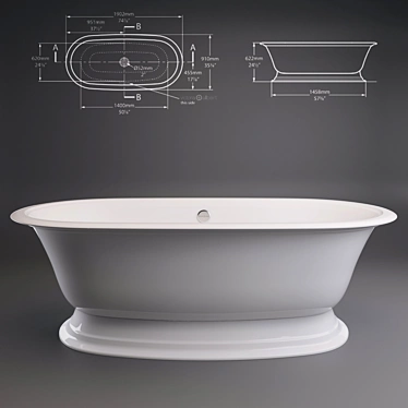 Luxurious Elwick Victoria + Albert Baths 3D model image 1 