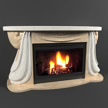 Contemporary Artisan Fireplace 3D model image 1 