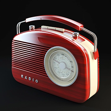 Vintage Wood Tone 60's Radio 3D model image 1 