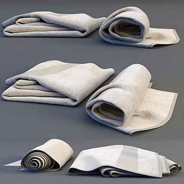 Luxury Rolled Towel: Soft and Stylish 3D model image 1 