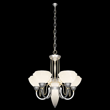 Alabaster LED Chandelier - 62cm Diameter 3D model image 1 