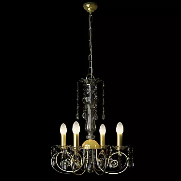 Luxury Crystal Chandelier with Gold & Chrome Finish 3D model image 1 