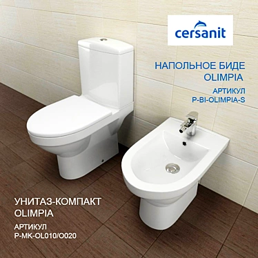 Cersanit Olimpia - Toilet + Bidet Combo 3D model image 1 