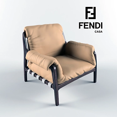 Luxury Italian Fendi Casa Hemigway Chair 3D model image 1 