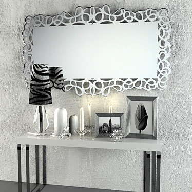 Elegant Pigalle Mirror: 195cmx117cm 3D model image 1 