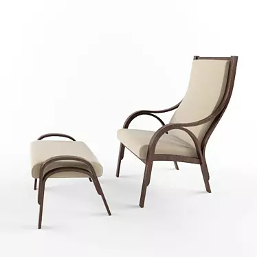 Elegant Italian Leather Armchair 3D model image 1 