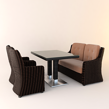 Cozy Cafe Furniture Set 3D model image 1 