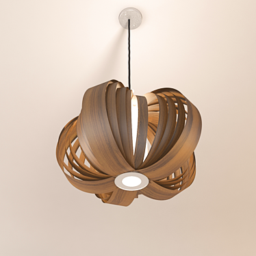 Rustic Wood Chandelier 3D model image 1 