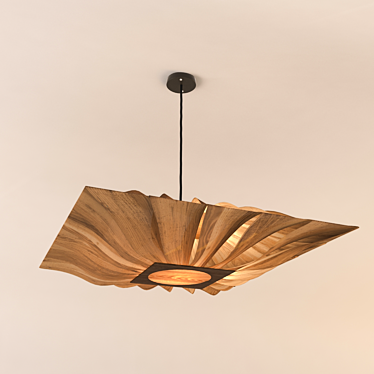 Wooden Square Chandelier 3D model image 1 