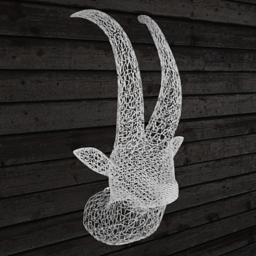 Metal Wire Goat Head Sculpture 3D model image 1 