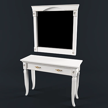 Elegant Vanity Set with Mirror 3D model image 1 