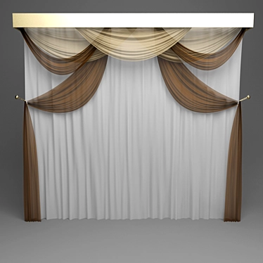 Sheer Blinds with Valances 3D model image 1 