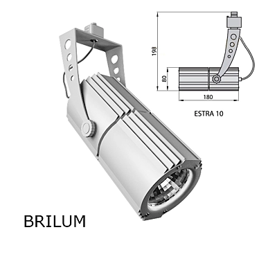 BRILUM ESTRA 10 Silver Track Lighting 3D model image 1 